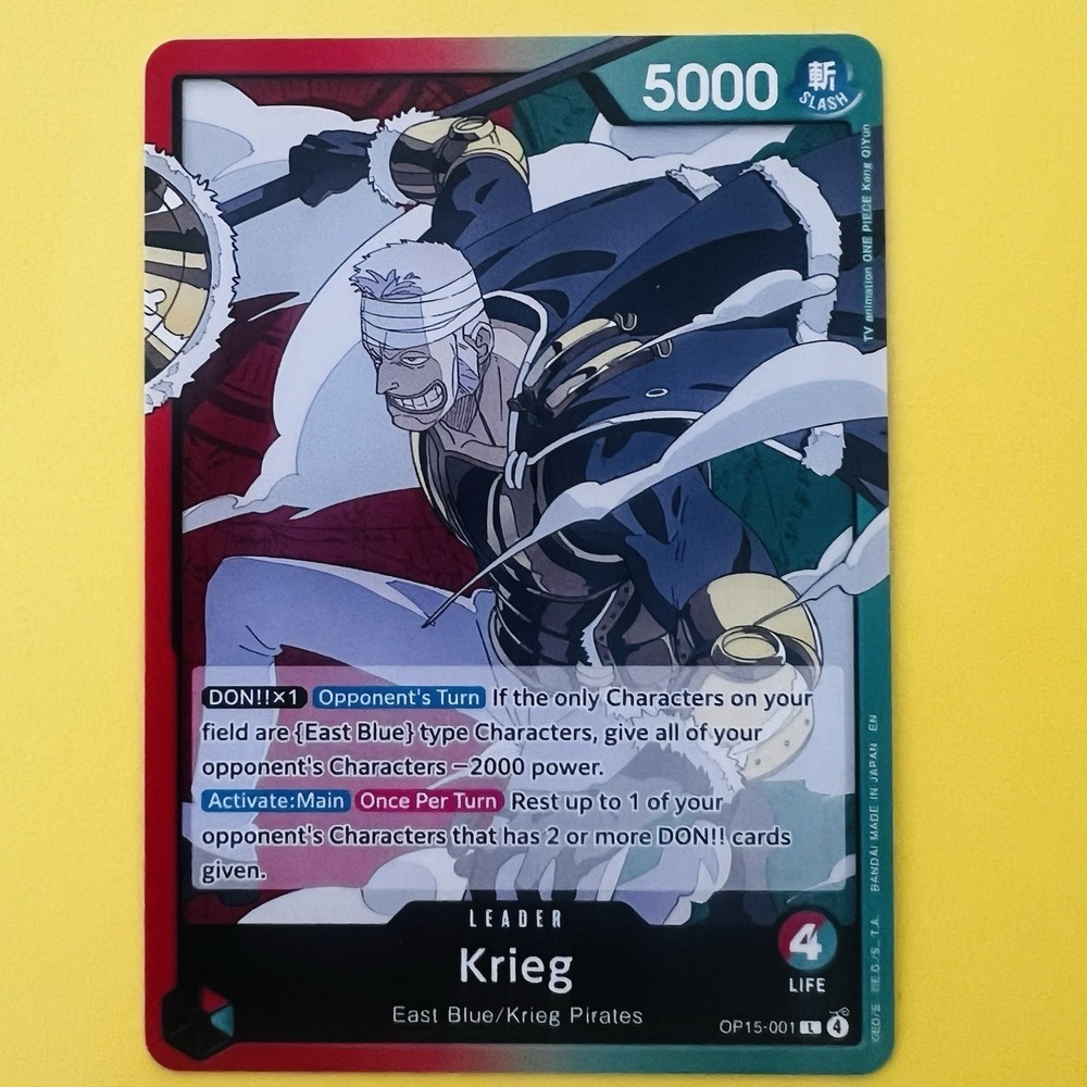 Bandai One Piece CCG Krieg Leader Card OP15-001 5000‎ Power